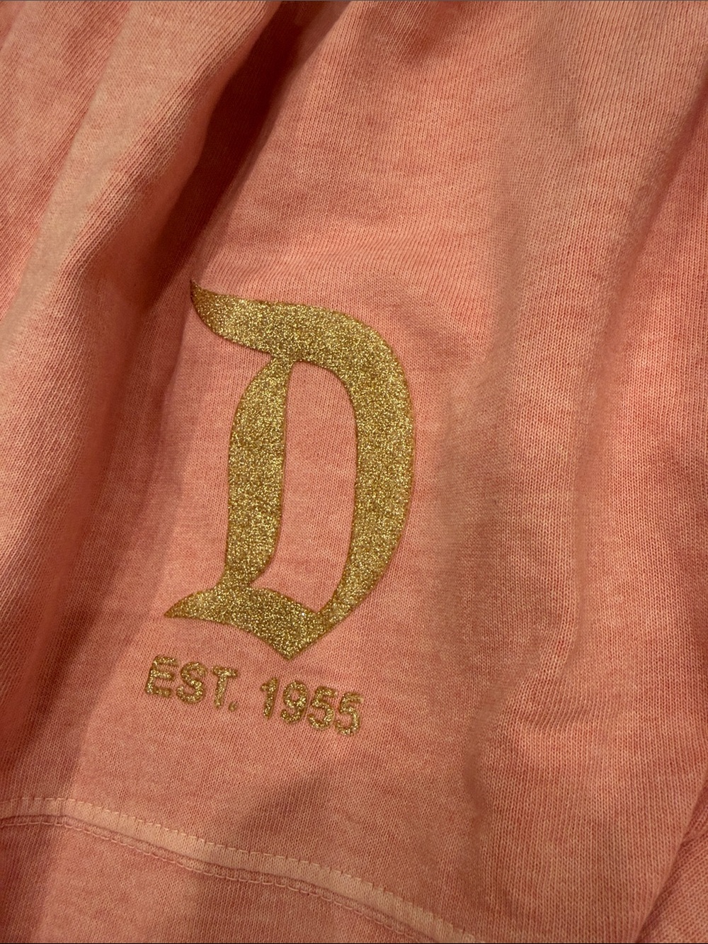 Disneyland Spirit Jersey Rose Gold Pink Glitter Oversized Size XS/S - Picture 9 of 9